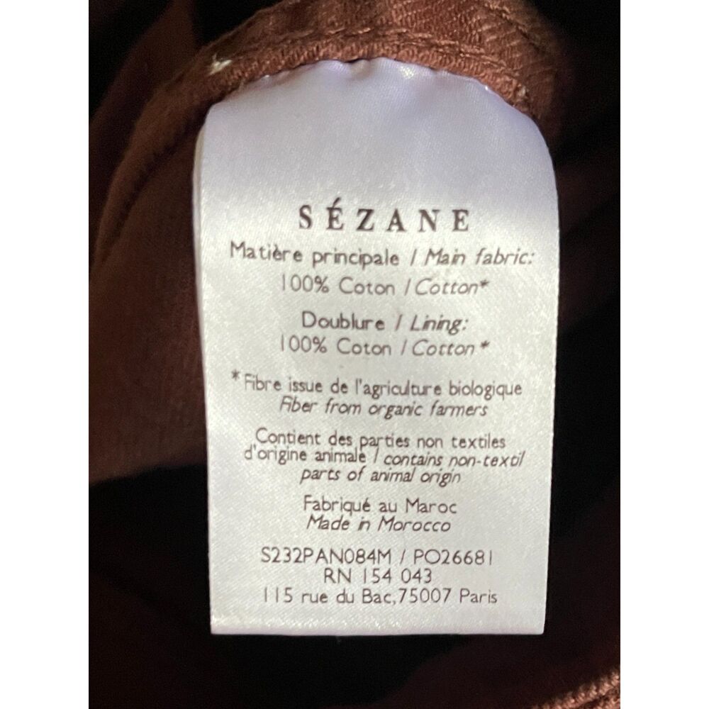 Sezane Brown Cotton Wide Leg Denim Jeans Pants Women's Size 34 - Picture 5 of 12